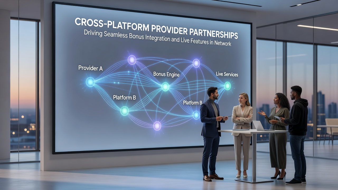 Live features integrated into networked progressive mobile slot experiences through provider partnerships