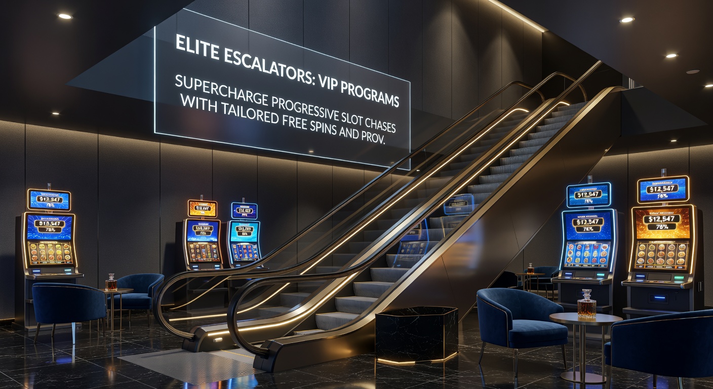 Close-up of a VIP dashboard on a slot app featuring tiered escalators, personalized free spin counters, and provider perk icons glowing against a jackpot backdrop