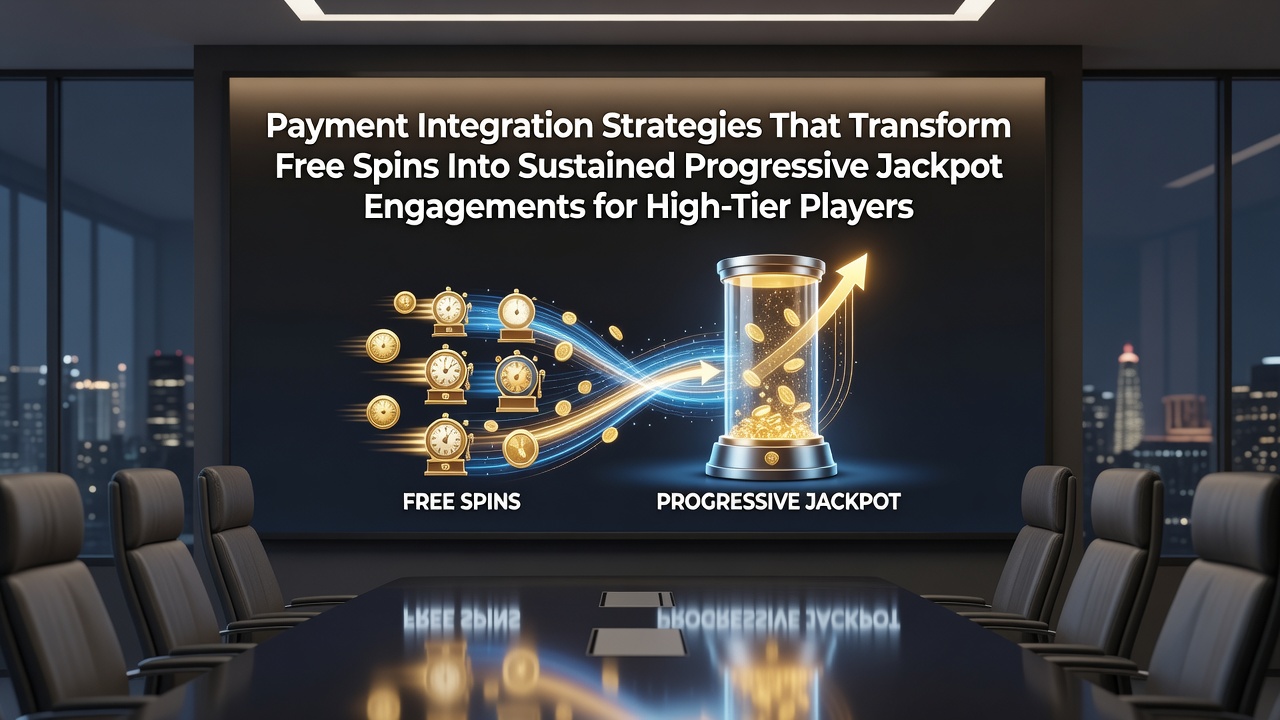 Advanced payment integration dashboard showing real-time transaction flows from free spin bonuses into progressive jackpot pools for high-tier players