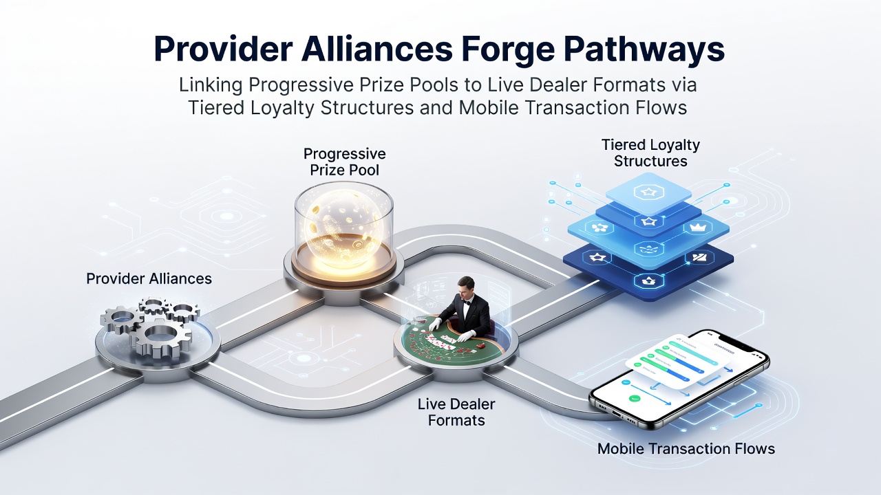 Provider alliances connecting progressive prize pools to live dealer formats