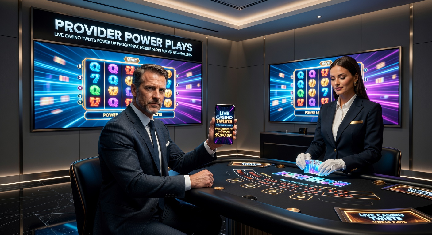 Dynamic display of a mobile slot interface blending live dealer elements with progressive jackpot counters and VIP-themed graphics