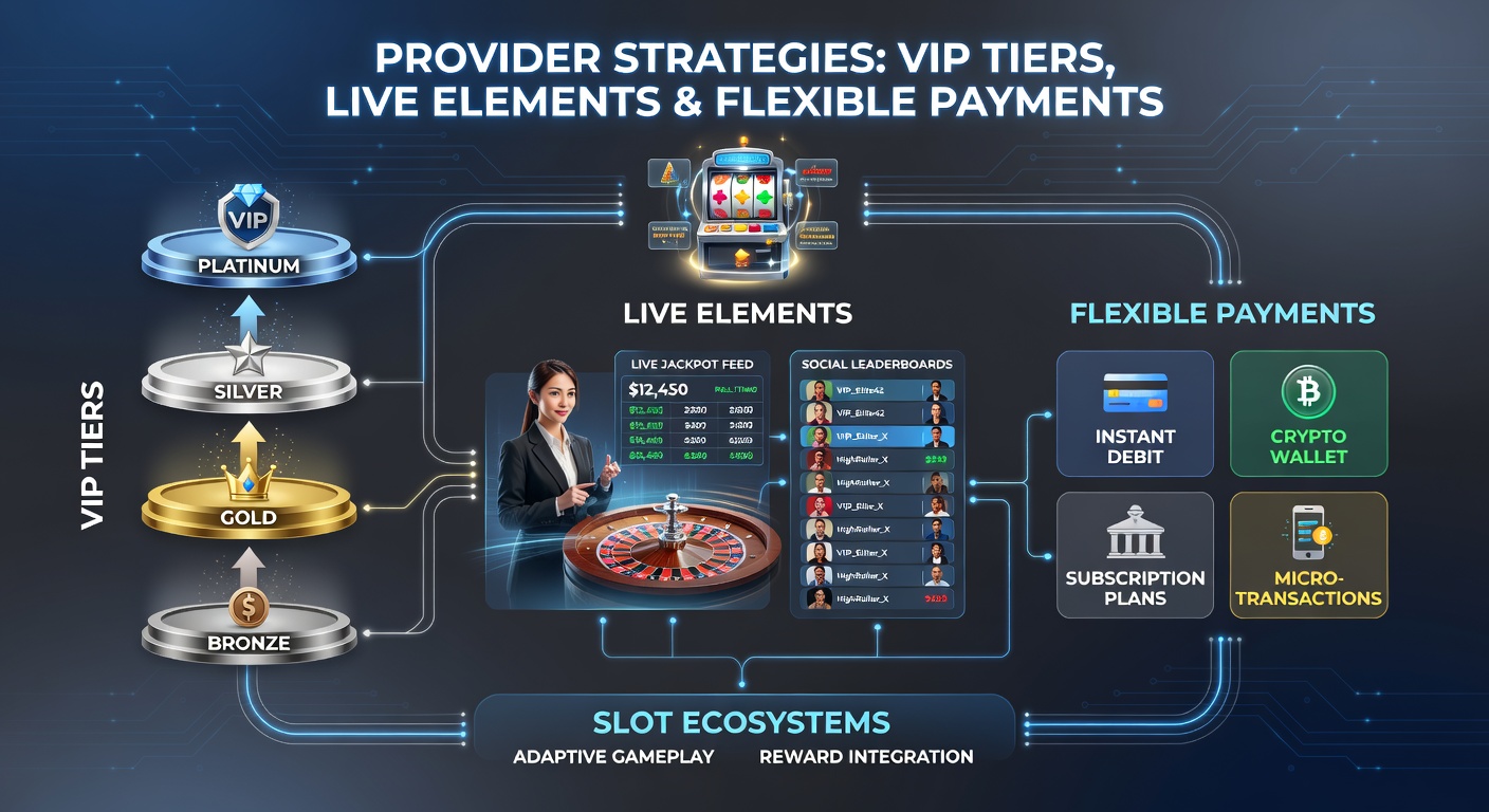 Illustration of flexible payment options integrated with VIP live slot features and tier-based rewards