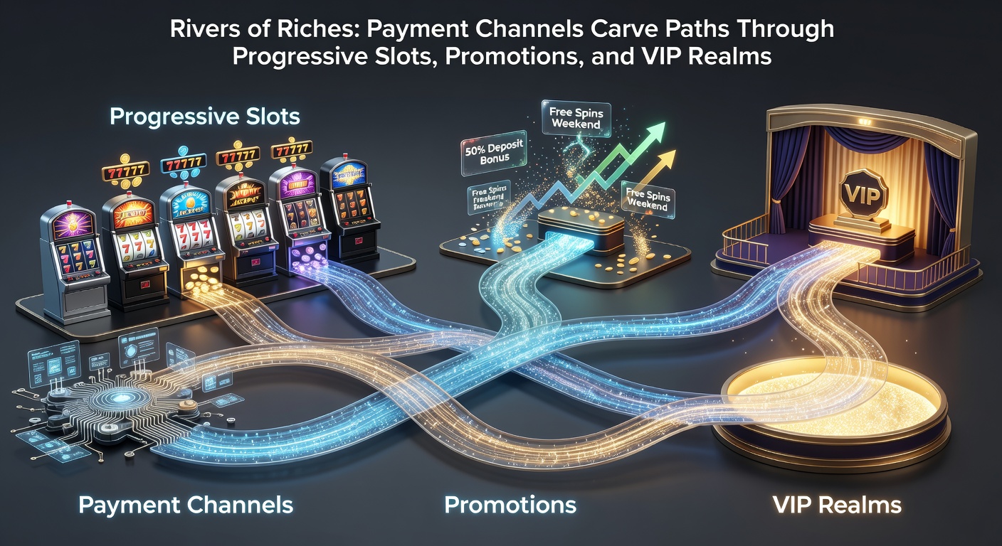 Vibrant digital streams of gold coins flowing through slot reels, symbolizing fast payments fueling progressive jackpots and rewards