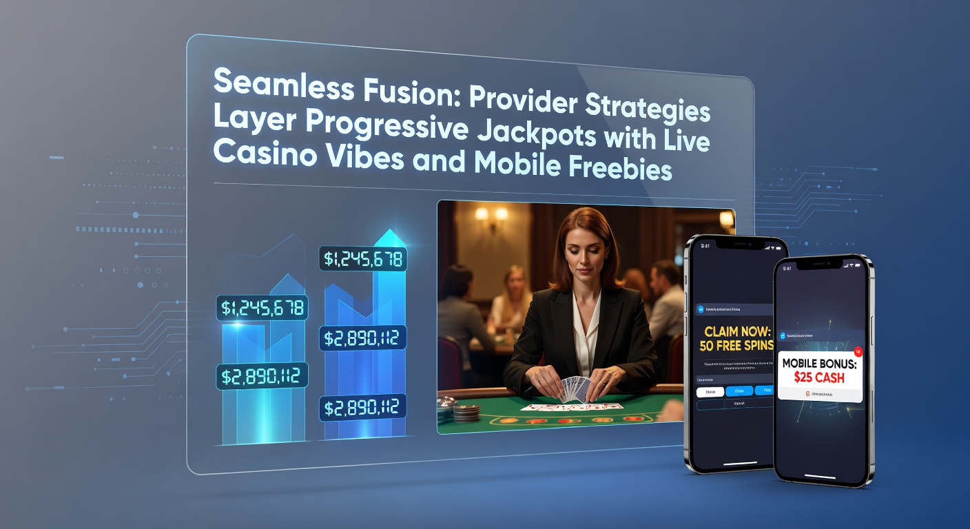 Dynamic display of a progressive jackpot slot merging live dealer elements on a mobile screen, with cascading bonuses and real-time chat features highlighted
